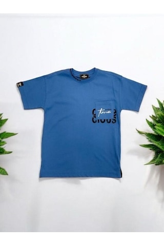 Carinos Erkek Çocuk Movement Yazılı Pamuklu Tshirt-14178-mavi Mavi