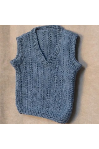 Uretti - Talia 8659 - 8748 El Örgüsü Mavi Erkek Çocuk Süveter - 2 Yaş Mavi