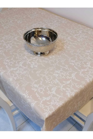 Başak Ev Tekstili 268 Elyaflı Pvc Muşamba - Desenli Silinebilir Masa Örtüsü Bej-140 X 240 Çok Renkli