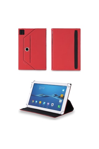 Velvoria Apple İpad Air 11 Inç Tablet Uyumlu Standlı Üniversal Kapaklı Kırmızı Tablet Kılıfı