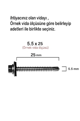 400 Adet Trapez Çatı Vidası