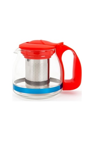700 Ml Süzgeçli Cam Çaydanlık Üstü Demlik Kırmızı Diğer