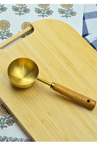 Ahşap Saplı Gold Ölçü Kaşığı - Kahve Ölçüm Kaşığı - 60 Ml Gold