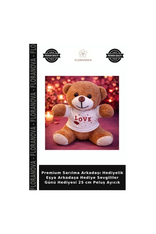 Premium Sarılma Arkadaşı Hediyelik Eşya Arkadaşa Hediye Sevgililer Günü Hediyesi 25 Cm Peluş Ayıcık Çok Renkli
