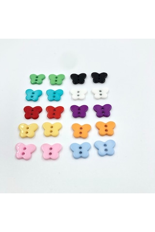 Özene Bezene 20 Adet Kelebek Amigurumi Düğmesi