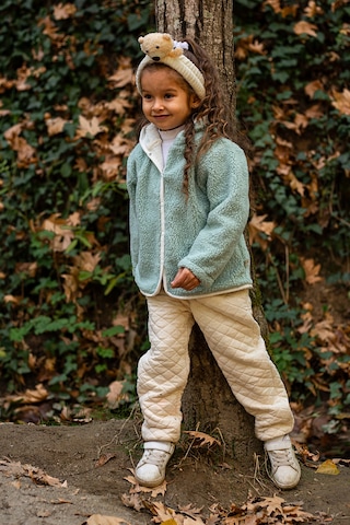 Luckka Heritage Puffy Astarlı Peluş Bebek Çocuk Ceket - Kopüşonlu Peluş Mont - Ztpufceket Yeşil