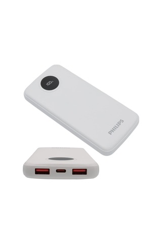 Philips Dlp7712cb 10.000mah Pd Hızlı Şarj Dijital Ekranlı Beyaz Powerbank Çok Renkli