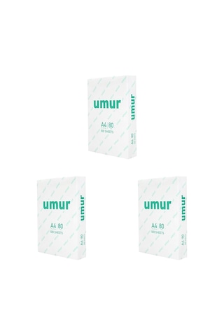 Umur Ofis A4 Kağıt 80 Gr 500 Adet 3 Paketi Genel