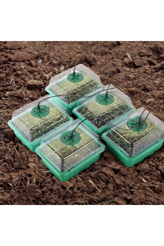 Sones 5 Set Bitki Tohumu Başlangıç Tepsisi Seti, Büyüme Işığıyla Fide Tepsisi Başlatıcısı Yeşil