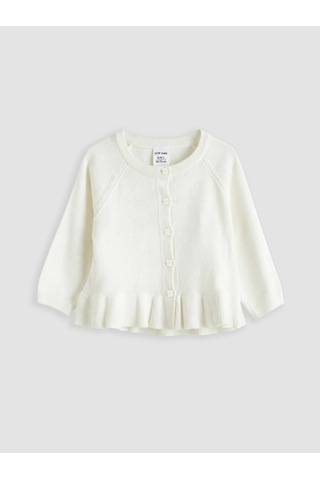 LC Waikiki Lcw Baby Ekru Bisiklet Yaka Kız Bebek Triko Hırka Cream