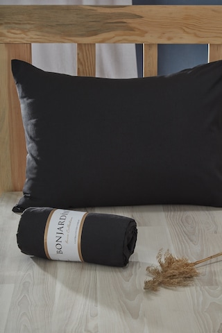 BonjardinHome Tek Kişilik Lastikli Çarşaf & Bir Adet Yastık Kılıfı Siyah