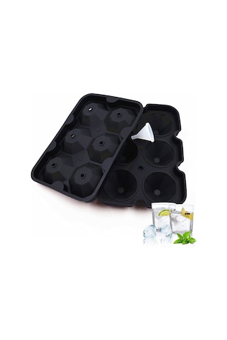 Samdoo Diamant Şekilli 6 Izgara Silikon Buz Kalıbı, Kapağı Ve Küçük Hulda İle, Kokteyller İçin Hızlı Buz Çıkartma, Mutfak/restoran Kullanıma Uygun Çok Renkli