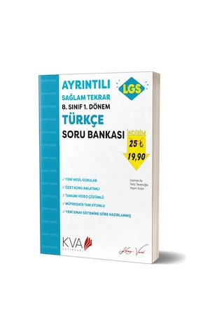 8. Sınıf 1. Dönem Türkçe Soru Bankası Ayrıntılı Sağlam Tekrar- KVA Yayınları