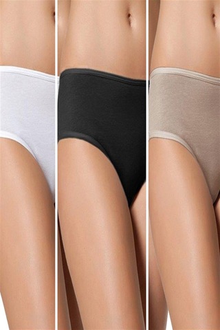 Çift Kaplan Kadın Geniş Kenarlı 5'li Slip Paket 622 - L Çok Renkli