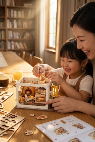 Mini Fırın 3d Puzzle Ahşap Minyatür Maket Kiti Dıy Kendin Yap