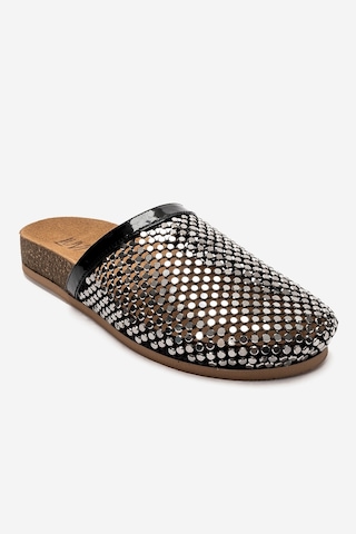 Luvi Shoes Montera Siyah Taşlı Kadın Terlik