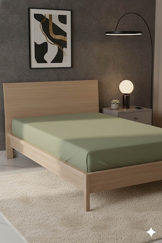 %100 Pamuk Ranforce Premium Tek Kişilik Çarşaf - Yeşil Yeşil