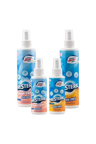 Resteril Doğal Alkolsüz Parfümsüz Bebek Alanı ve Aile Yüzey Hijyen Spreyi 600 ML