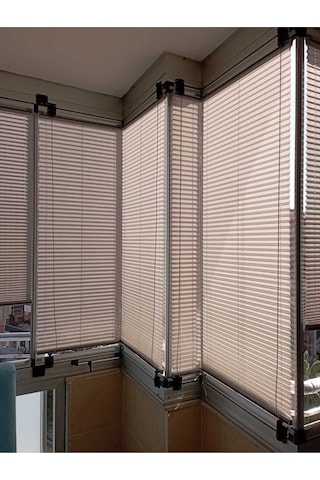 Açık Gri 09-14 Plise Perde - Katlanır Cam Balkon Perdesi Açıkgri