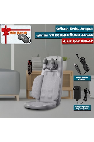 Rlx50 3d Shiatsu Masaj Koltuğu Isıtmalı, Titreşimli, Masaj Cihazı Gri