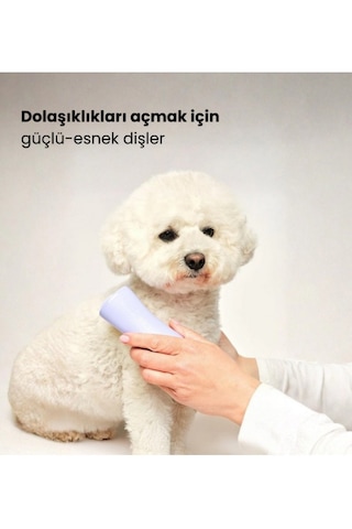 Tangle Teezer Pet Teezer Detangling Dolaşık Açıcı Küçük Irk Köpek Bakım Fırçası 11,7x5 Cm Lila-sarı