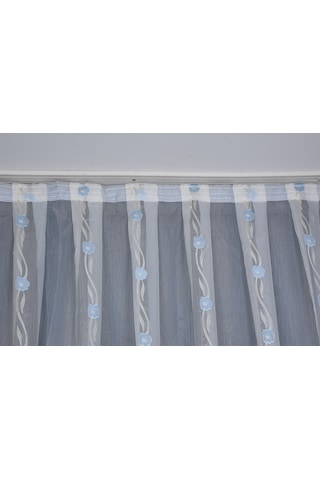 Organze 2750 Krem Renk 5 3 Hazır Dikilmiş Pileli Fon Perde 300 260 Cm