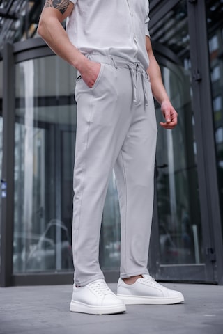 Erkek Taş Renk Likralı Kumaş Jogger Pantolon-1756 Taş