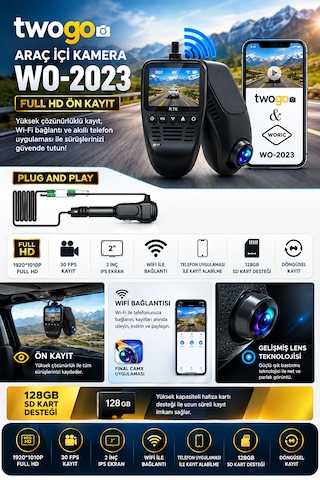Twogo Wo-2023 Full Hd On Kayıt Kamerası