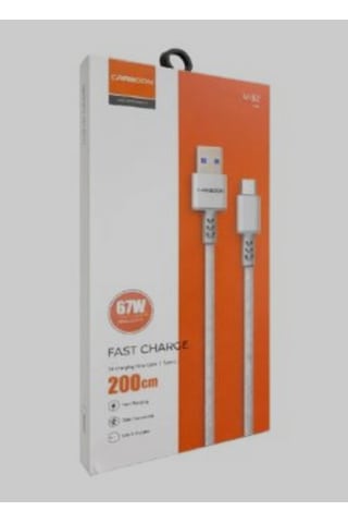 Carboon V52 Type-c Hızlı Şarj Kablosu Örgülü Kırılmalara Dayanıklı Bir Ürün 67w 2 Metre 67w 2mt