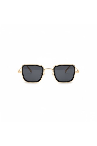 Premium Gold Kare Güneş Gözlüğü Uv400 Korumalı Altın
