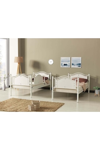 Argimo Argimo Avangard Genç Çocuk Odası Ahşap Başlıklı Metal Ranza ve Karyola 90 x 190 CM Yatak Ölçülü