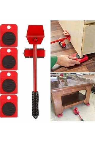 Flybuy Zahmetsiz Mobilya Taşıma Seti, Kullanışlı Kolu Ve Araba, 400kg'a Kadar, Kullanıcı Dostu Design -