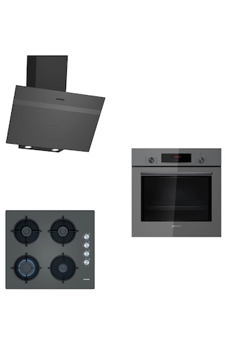 Siemens HB012FBH1T - EO6C9PO00 - LC64KPJ70T Gri Ankastre Set