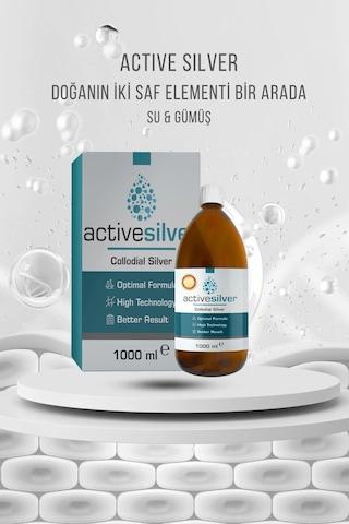 Active Silver 100 PPM Kolloidal Gümüş Suyu 1 L