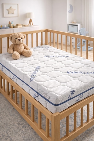 12Cm Nano Süngerli Bebek Çocuk Beşik Yatağı 70x110 Yıkanabilir Kılıflı Park Yatak Oyun Parkı