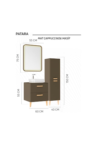Creavit Patara Dikdörgen Led Ayna 55 X 75 Cm Mat Cappuccino Cam