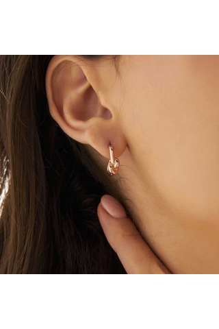 Aya Diamond Gümüş Rose Düğüm Kadın Küpe Rose