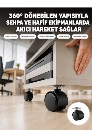 Sehpa Ve Ekipmanlar İçin 4 Cm Kilitsiz Ayak Tekli Belirtilmemiş
