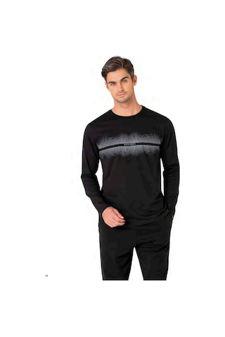 Pierre Cardin 6102 Erkek Uzun Kollu Bisiklet Yaka Pijama Takımı-siyah Siyah