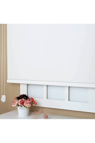 Kidmex Beyaz Keten Modern Stor Perde Eteksiz