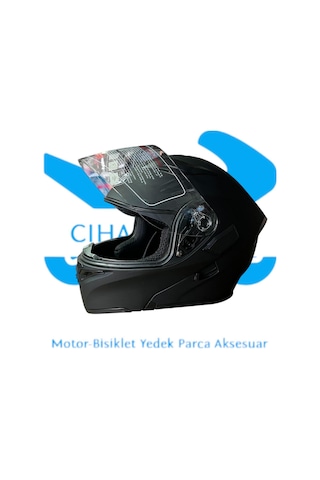 Çeneden Açılır Kask Siyah