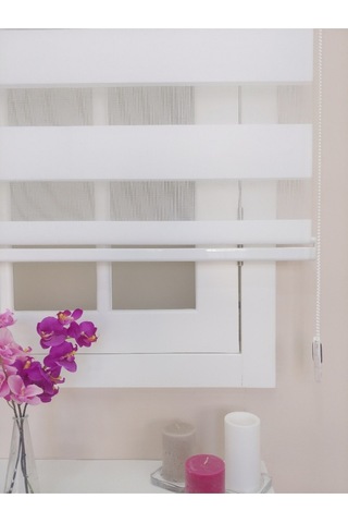 Venassa Beyaz Bambu Zebra Stor Güneşlik Perde