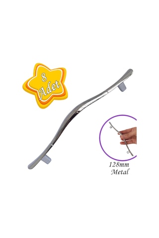 Ördek Kulp Krom 128 Mm Kulp Mobilya Mutfak Dolabı Çekmece Dolap Kapak Kulpu Kulbu Metal Kulp 8 Adet