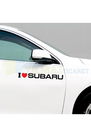 I Love Subaru Oto Sticker Tampon Yan Kapı Sticker Yapıştırma 2 Ad