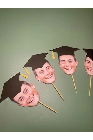 Mezüniyet Süsü Cupcake Kürdan 10 Adet 0