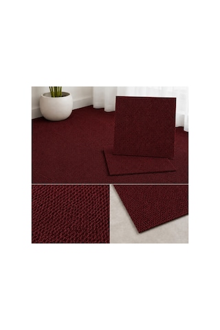 Karo Halı Modüler Yer Halısı Ev Ofis Oda Salon Koridor Antre Zemin Kaplama 50x50 Cm Kırmızı