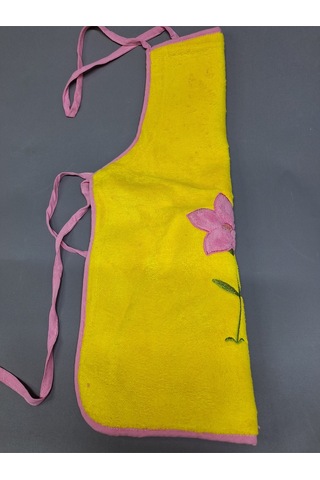 Peluş Mutfak Önlüğü / Su Geçirmez Pembe / Yeşil Sarı Pembe