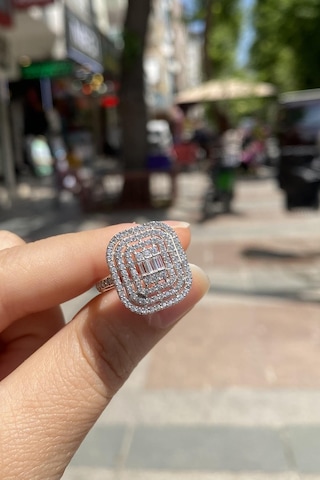 Gümüş 3 Sıra Baget Taşlı Bayan Yüzük Hr56e5326f2 Diğer
