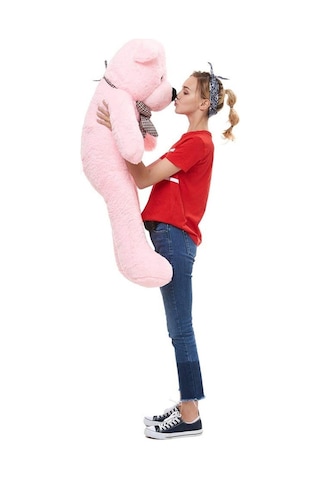 90 Cm Papyonlu Peluş Ayıcık - % 100 Yerli 001