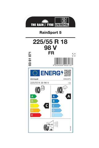 Uniroyal 225/55r18 98v Fr Rainsport 5 Yaz Lastiği 2025